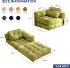 MAXYOYO L Shaped Folding Sofa Bed Convertible Sleeper with Pillow Armrest