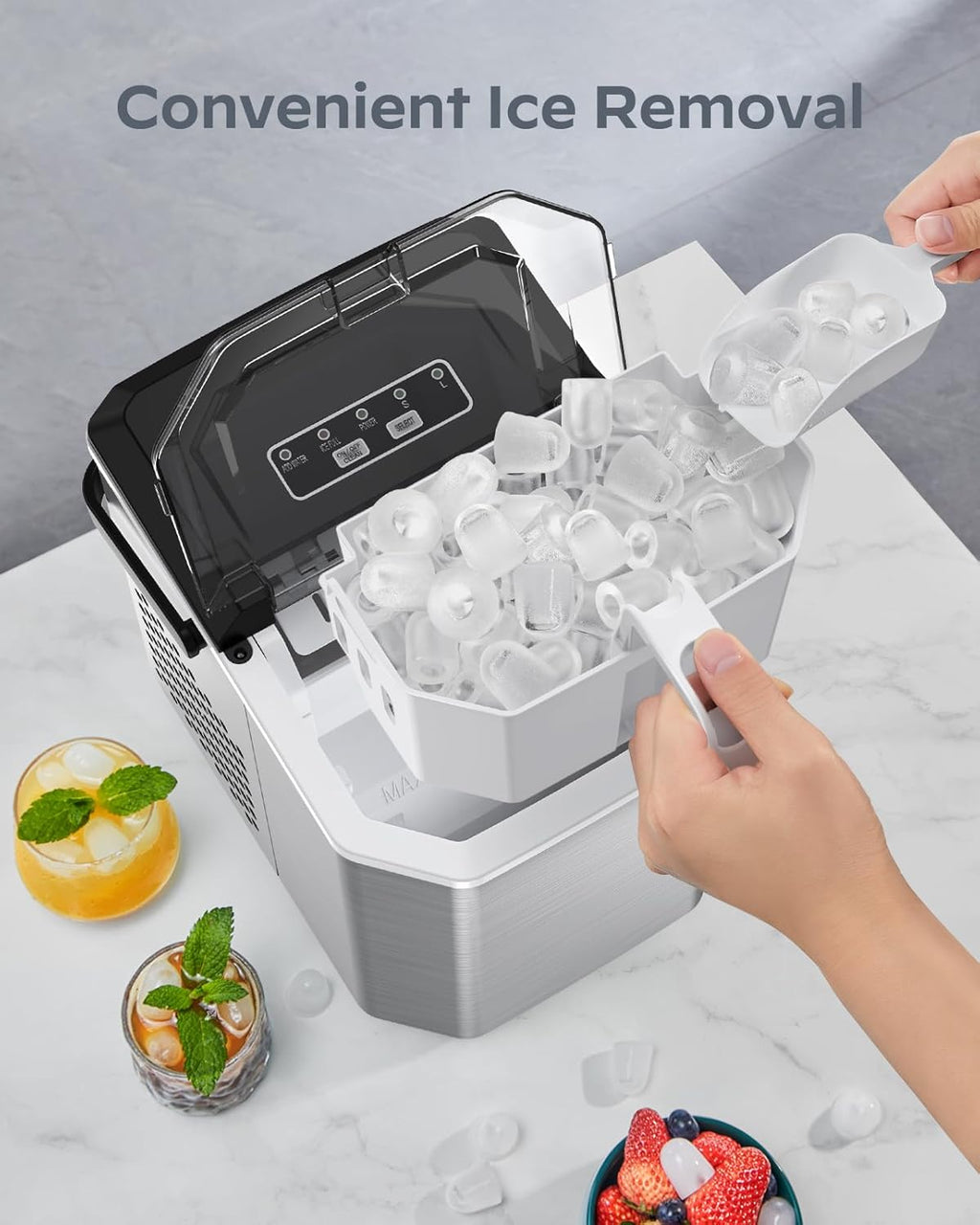 Silonn Nugget Ice Maker Countertop 33lbs Daily Soft Chewable Ice Machine