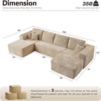 ovios Cloud Sectional Couch with L Shape Chaise Modern Modular Sofa
