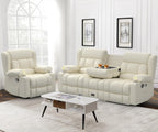 Dresegmt Loveseat Recliner Sofa 3 Seat Flip Backrest with Storage USB Cup Holders