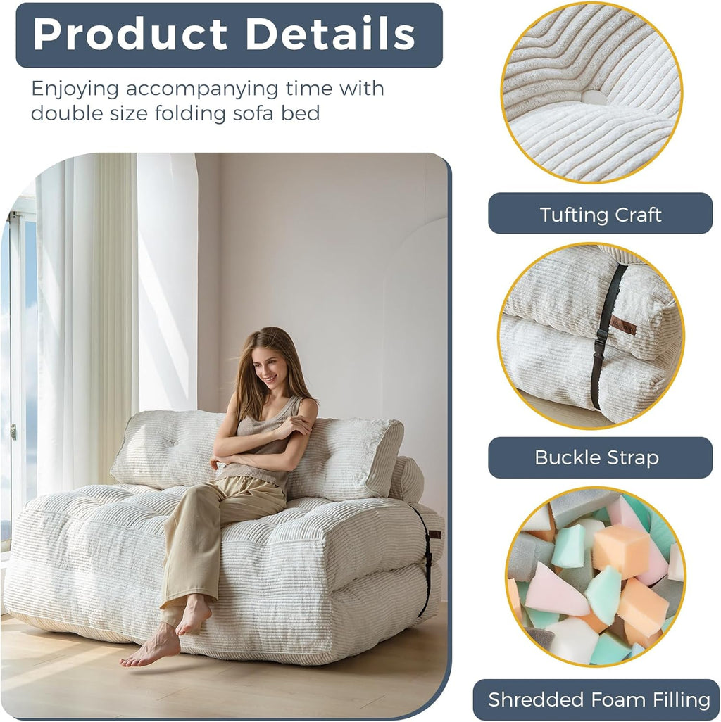 MAXYOYO Folding Sofa Bed Convertible Sleeper Chair with Pillow