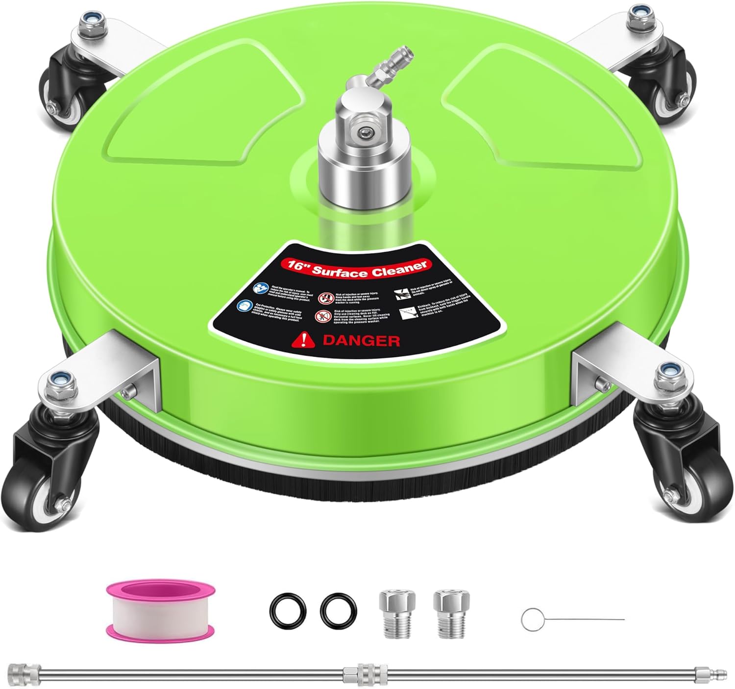 LidoDola 14 Inch Pressure Washer Surface Cleaner with Wheels for Concrete Patio Deck