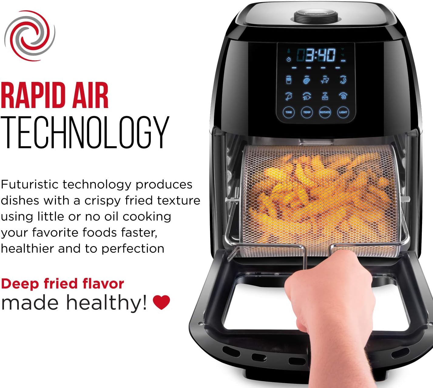 Chefman 12 Quart 6-in-1 Air Fryer Oven Digital Touchscreen 12 Presets Family Size