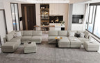 Belffin Reversible Modular Sectional Sofa with Ottomans Velvet Sleeper Chaise Bed Storage Seat Black