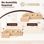 Afuson Boneless Sectional Sofa L Shape Deep Seat Cloud Couch Living Room