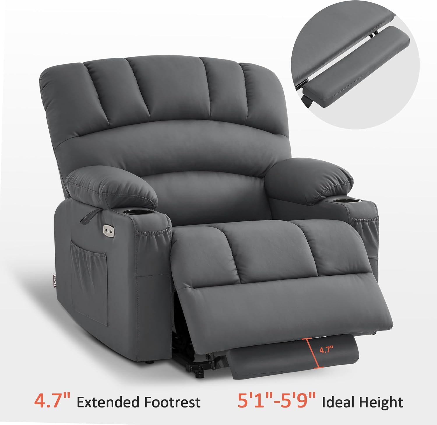 MCombo Power Lift Recliner Chair for Elderly with Heat Massage USB Cup Holders
