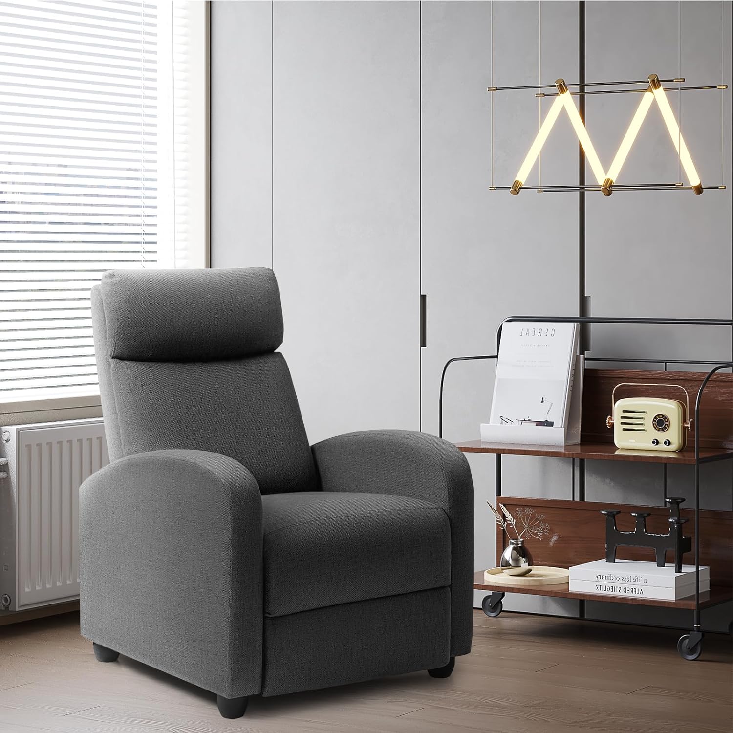 JUMMICO Adjustable Recliner Chair Thick Cushion Home Theater Sofa Living Room