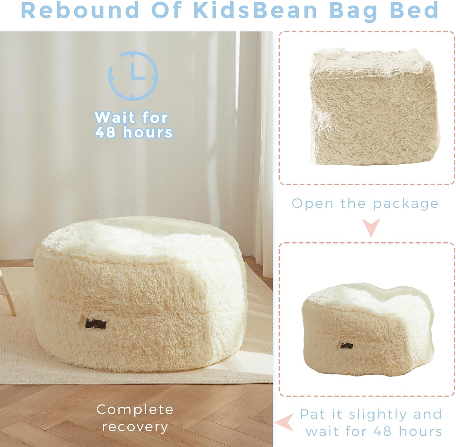 MAXYOYO Convertible Bean Bag Chair Bed for Kids with Foam Filling