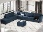 Belffin Velvet Modular Sectional Sofa with Ottoman Sleeper Bed Storage