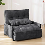 MAXYOYO Adjustable Floor Sofa Bed with Armrest Double Black Foldable Sleeper