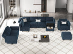 Belffin Velvet Modular Sectional Sofa with Ottoman Sleeper Bed Storage