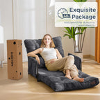 MAXYOYO Adjustable Floor Sofa Bed with Armrest Double Black Foldable Sleeper