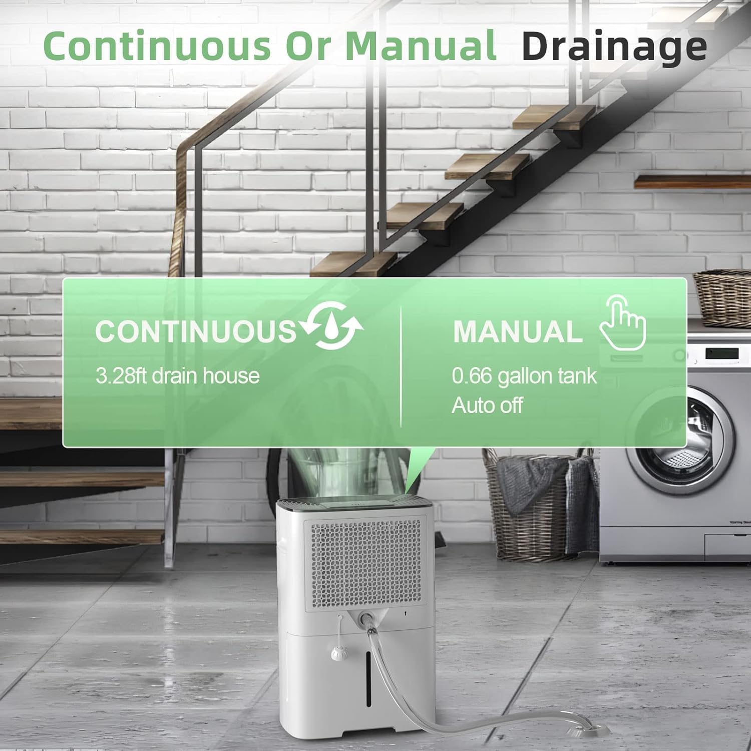 HOGARLABS 34 Pint Dehumidifier for Home Basement Ultra Silent Auto Shut Off Humidity Control