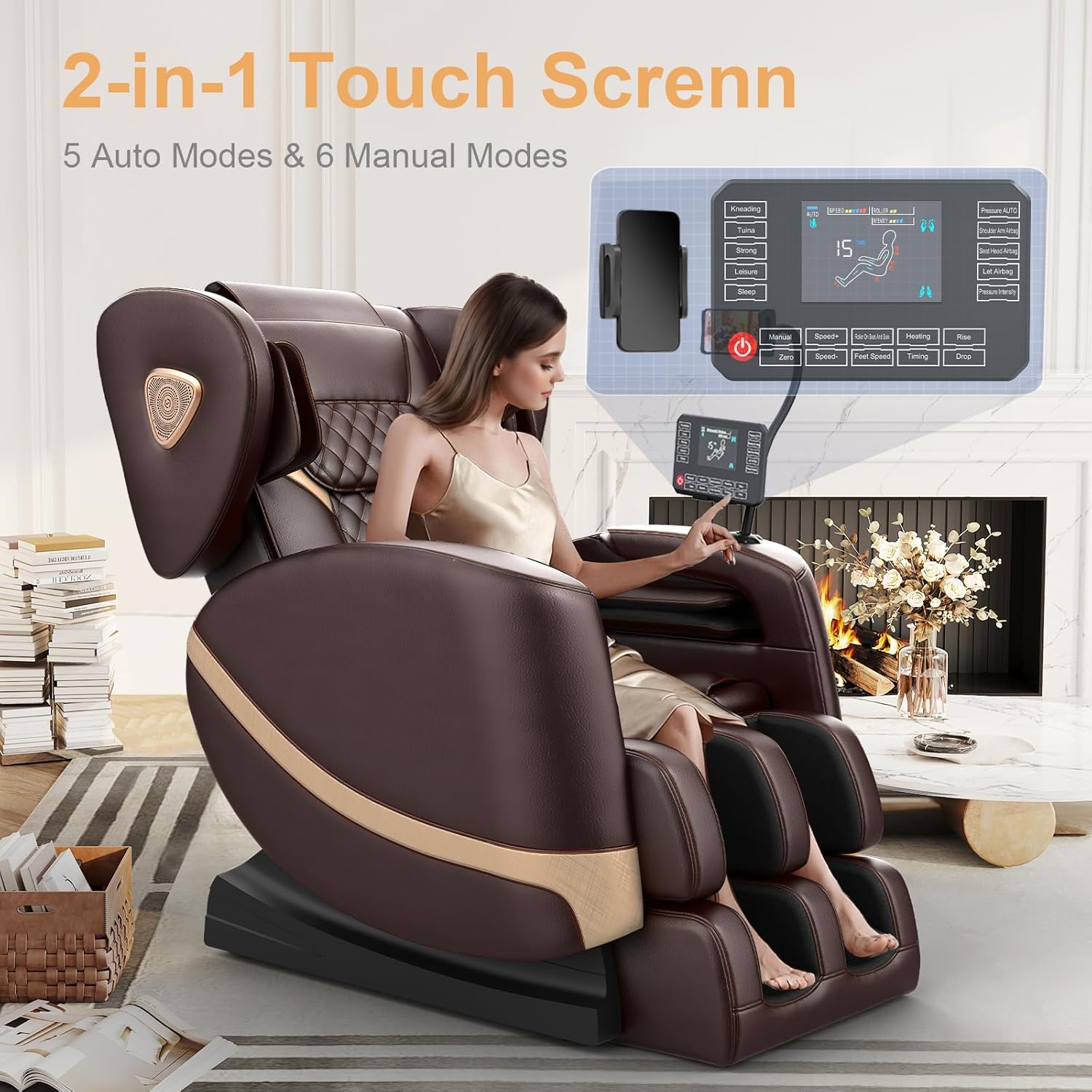FURNIMAT Full Body Massage Chair Zero Gravity with Heat Foot Massage Bluetooth