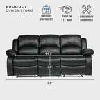 Lexicon Humphreys Loveseat Recliner Double Reclining Sofa Faux Leather