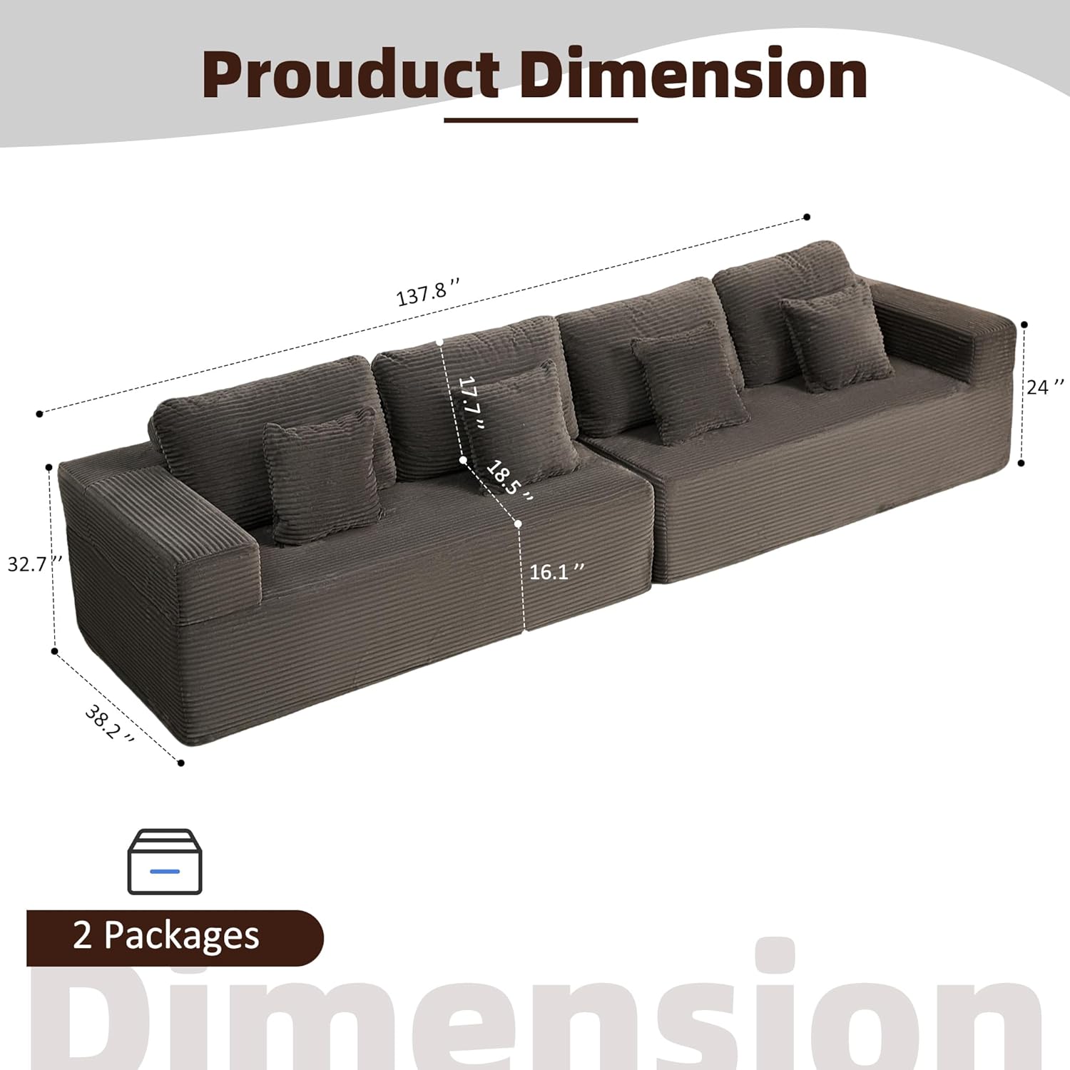 Afuson Boneless Sectional Sofa L Shape Deep Seat Cloud Couch Living Room