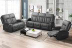 FURNIMAT Loveseat Recliner Sofa 2 Seater PU Leather Couch with USB Cup Holders