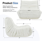 Hobestluk Giant Bean Bag Chair Memory Foam Faux Fur Sofa for Living Room