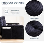 MAXYOYO Adjustable Floor Sofa Bed with Armrest Double Black Foldable Sleeper