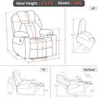 MCombo Power Lift Recliner Chair for Elderly with Heat Massage USB Cup Holders