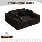 Afuson Boneless Sectional Sofa L Shape Deep Seat Cloud Couch Living Room