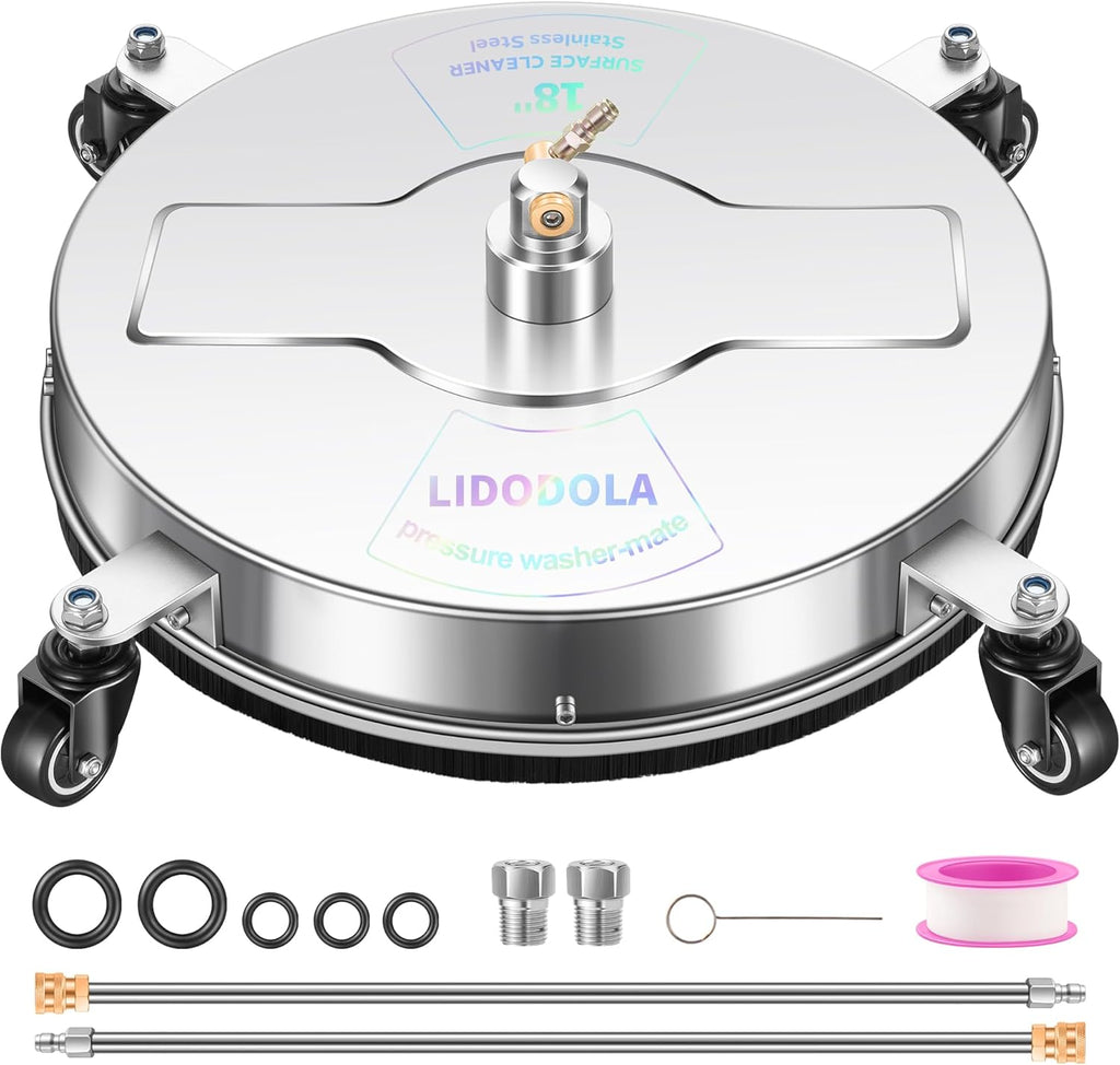 LidoDola 14 Inch Pressure Washer Surface Cleaner with Wheels for Concrete Patio Deck