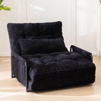 MAXYOYO Adjustable Floor Sofa Bed with Armrest Double Black Foldable Sleeper