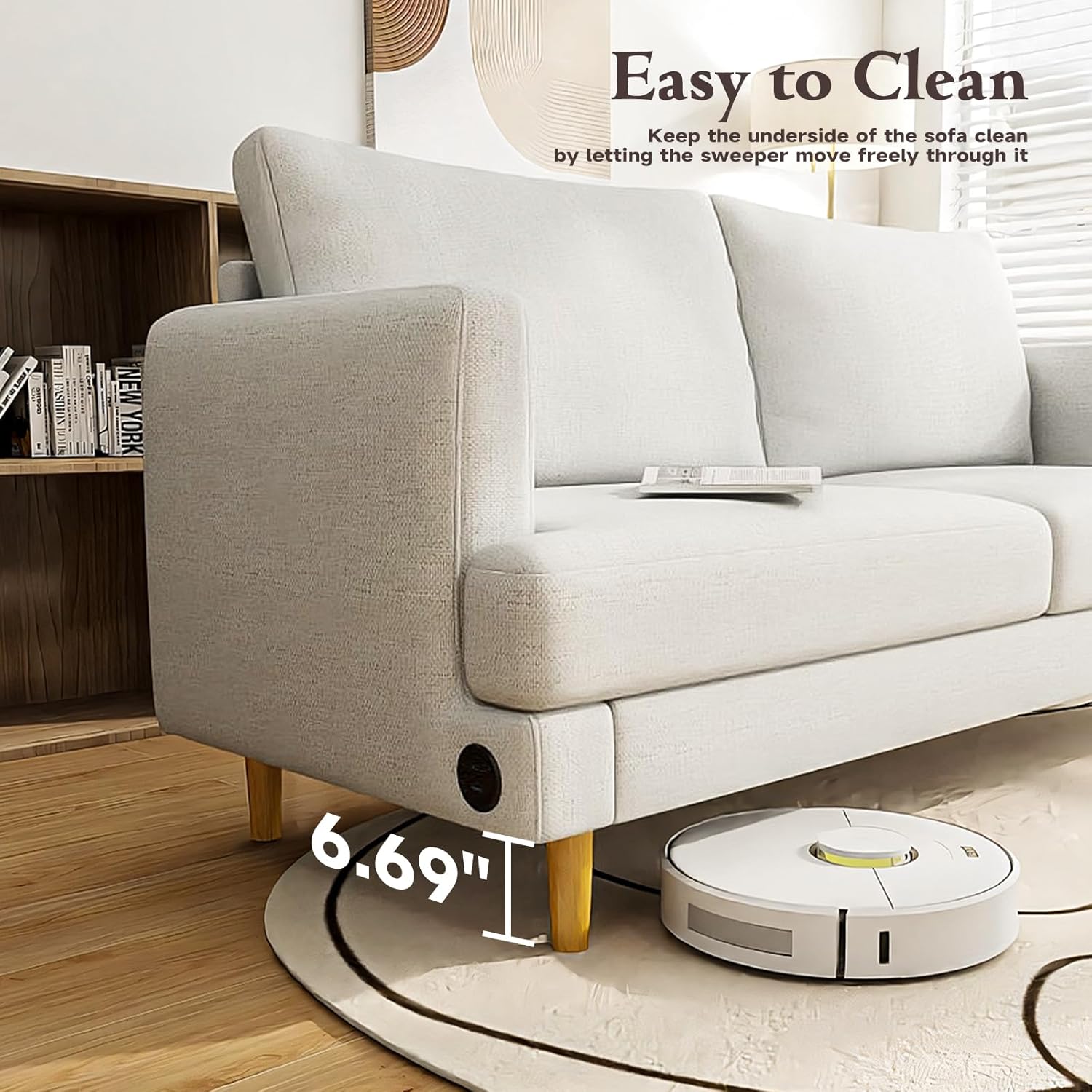 Loveseat Sofa Couch USB Ports 2 Seater Deep Seating Small Couch