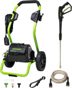 Greenworks 2000 PSI Electric Pressure Washer 13 Amp with Wheels 20 FT Hose 35 FT Cord