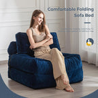MAXYOYO Velvet Folding Sofa Bed Convertible Sleeper Chair with Pillow