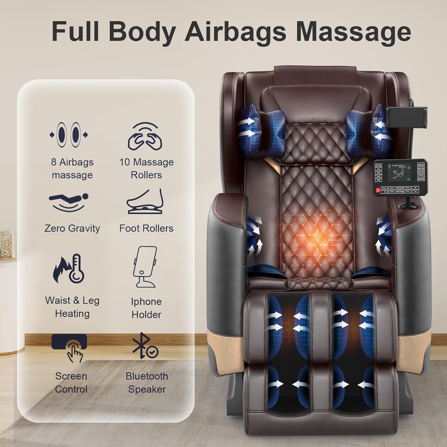 FURNIMAT Full Body Massage Chair Zero Gravity with Heat Foot Massage Bluetooth