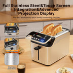 whall Digital Touch Screen Toaster 4 Slice Stainless Steel Dual Control Wide Slots