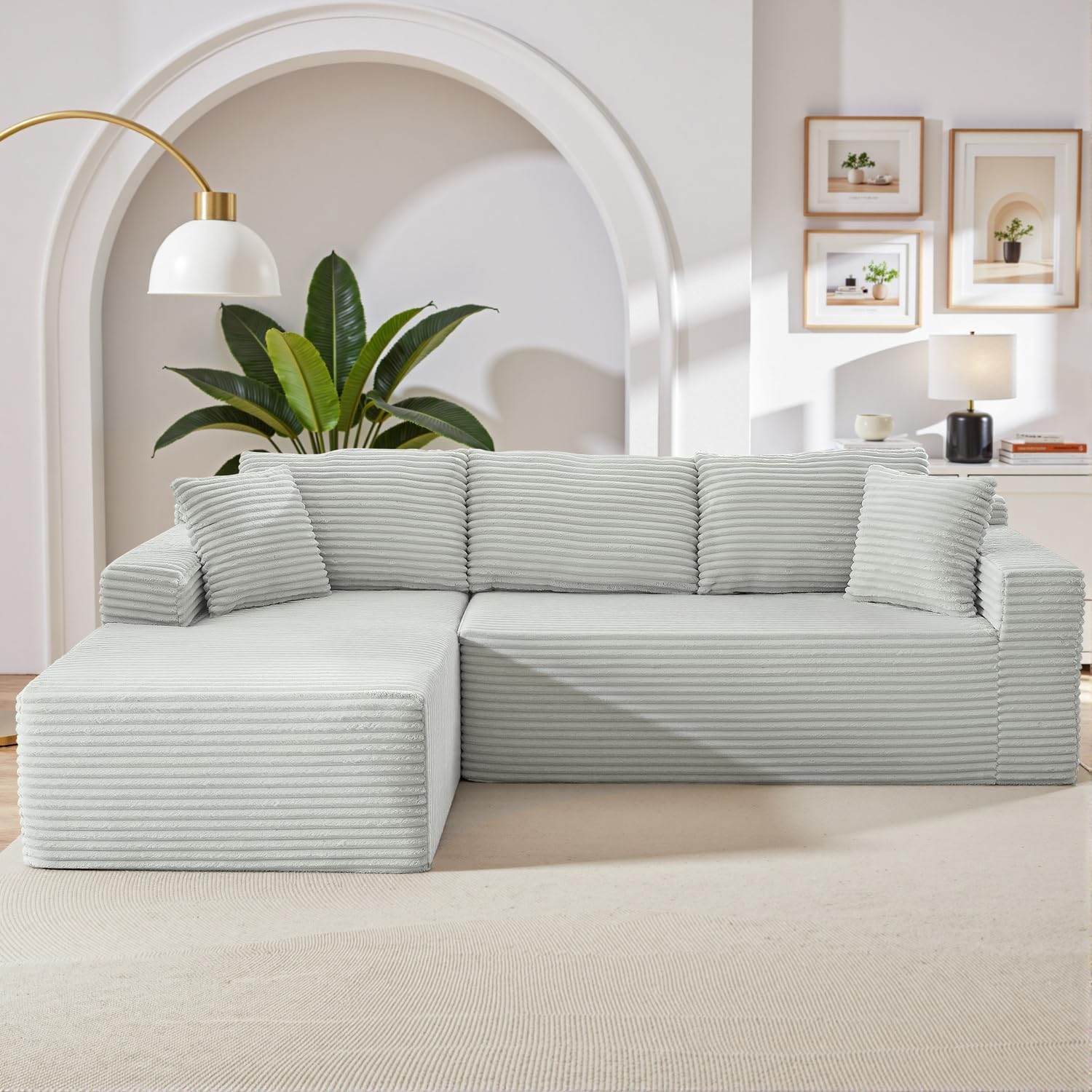 HANXIN Cloud Sectional Sofa L Shape Chaise Deep Seat Modular Living Room Couch