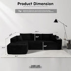 ovios Cloud Sectional Couch with L Shape Chaise Modern Modular Sofa