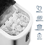 EUHOMY Nugget Ice Maker Countertop Portable 34lbs Daily with Handle