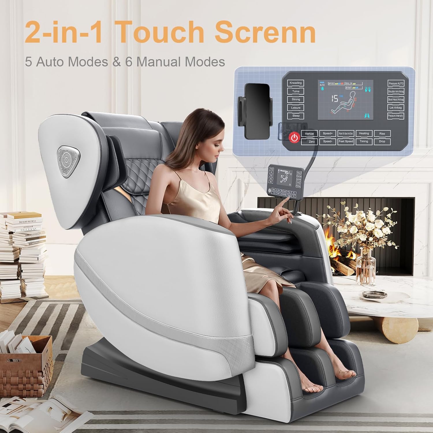 FURNIMAT Full Body Massage Chair Zero Gravity with Heat Foot Massage Bluetooth