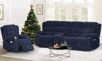 Dresegmt Loveseat Recliner Sofa 3 Seat Flip Backrest with Storage USB Cup Holders