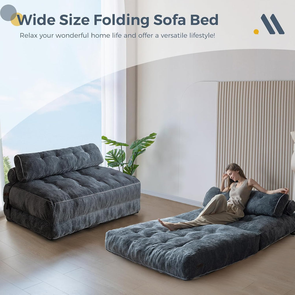 MAXYOYO Folding Sofa Bed Convertible Sleeper Chair with Pillow
