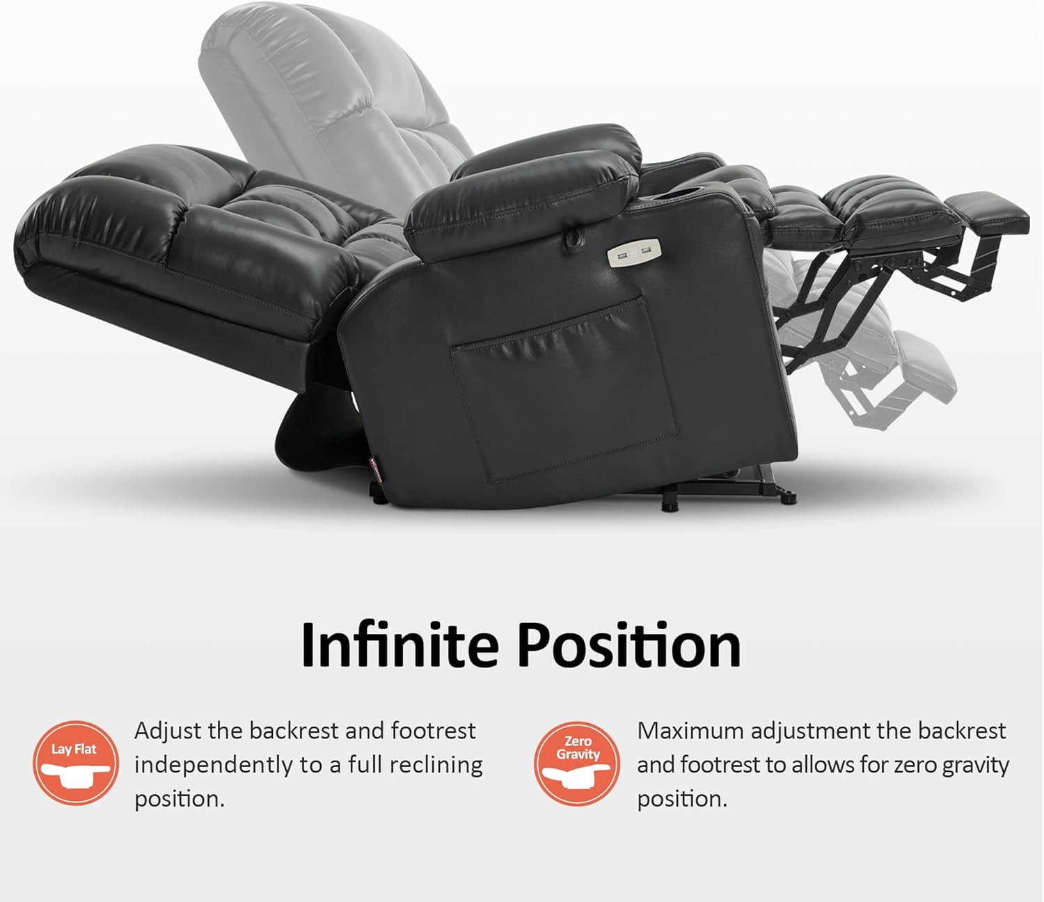 MCombo Dual Motor Power Lift Recliner Chair for Elderly with Heat Massage USB