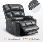 MCombo Large Power Lift Recliner Chair with Dual Motor Massage Heat Faux Leather