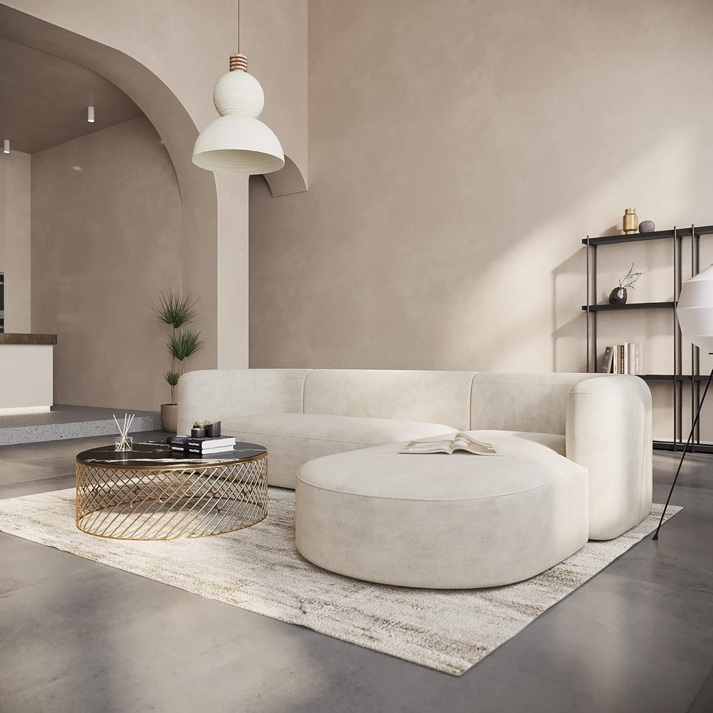 Acanva Luxury Velvet Sofa 3 Seater Modern Curved Back Couch for Living Room