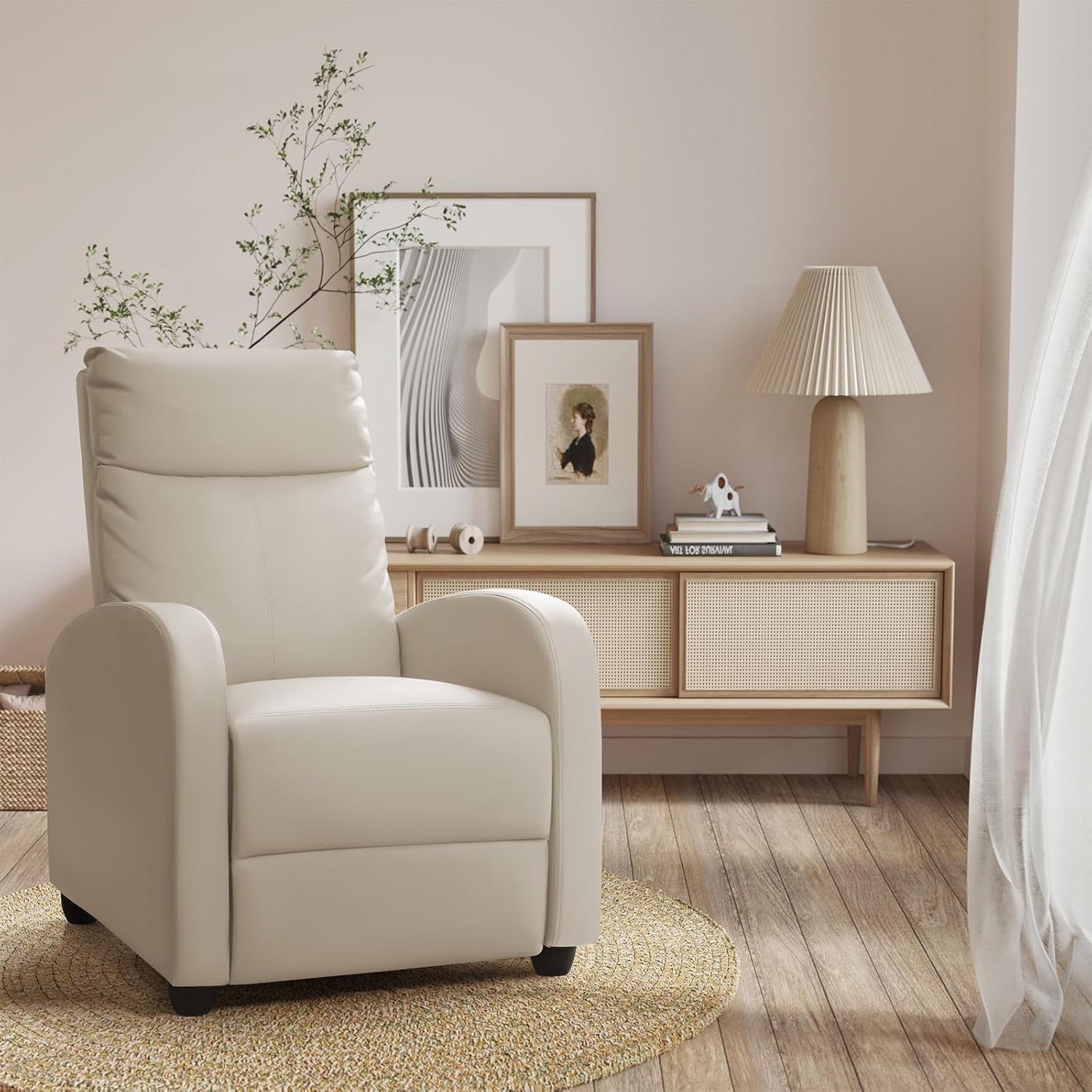 Homall Modern Recliner Chair PU Leather Padded Seat Single Sofa