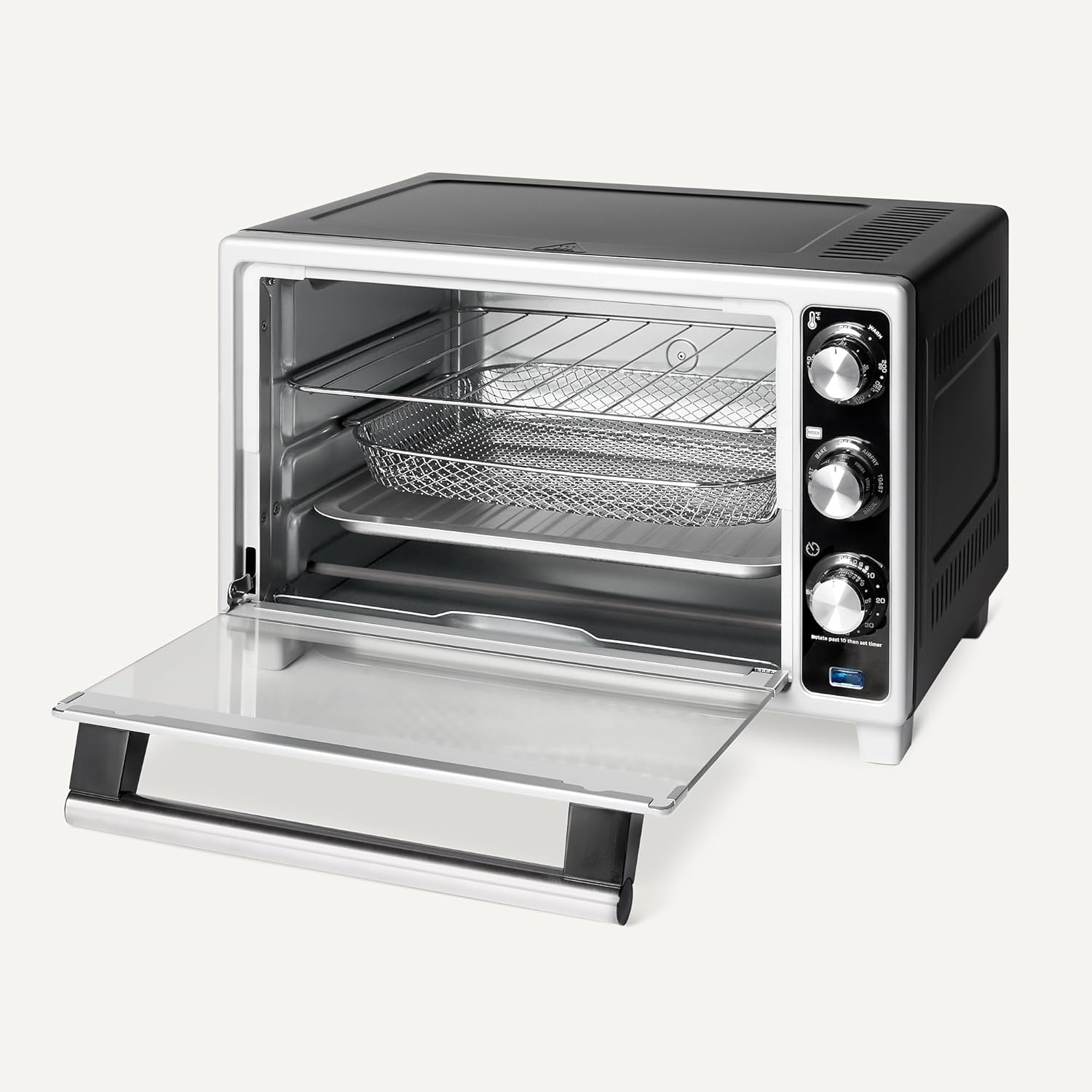 Amazon Basics Toaster Oven Air Fryer 23QT 6 Slice Countertop 7 in 1 Stainless Steel
