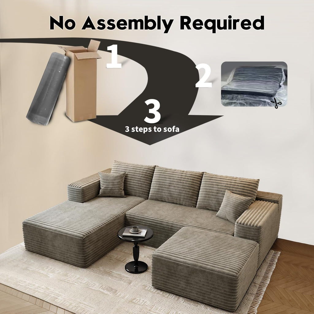 Settab Cloud Modular Sectional Sofa U Shaped Deep Seat Living Room Couch