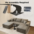 Settab Cloud Modular Sectional Sofa U Shaped Deep Seat Living Room Couch