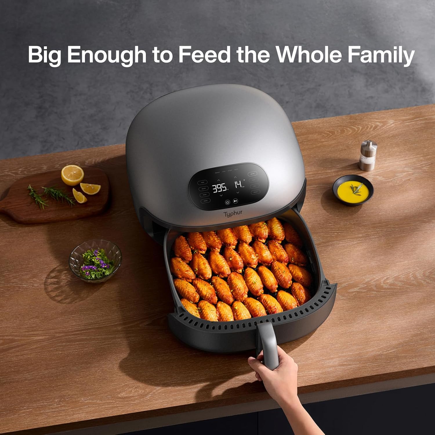 Typhur Dome 2 Extra Large Air Fryer Smart Digital PFAS Free Basket 32 Wings Capacity