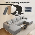 Settab Cloud Modular Sectional Sofa U Shaped Deep Seat Living Room Couch