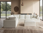 ohllob 110" Cloud Sectional Sofa L Shape Modular Couch with Ottoman 3 Seater