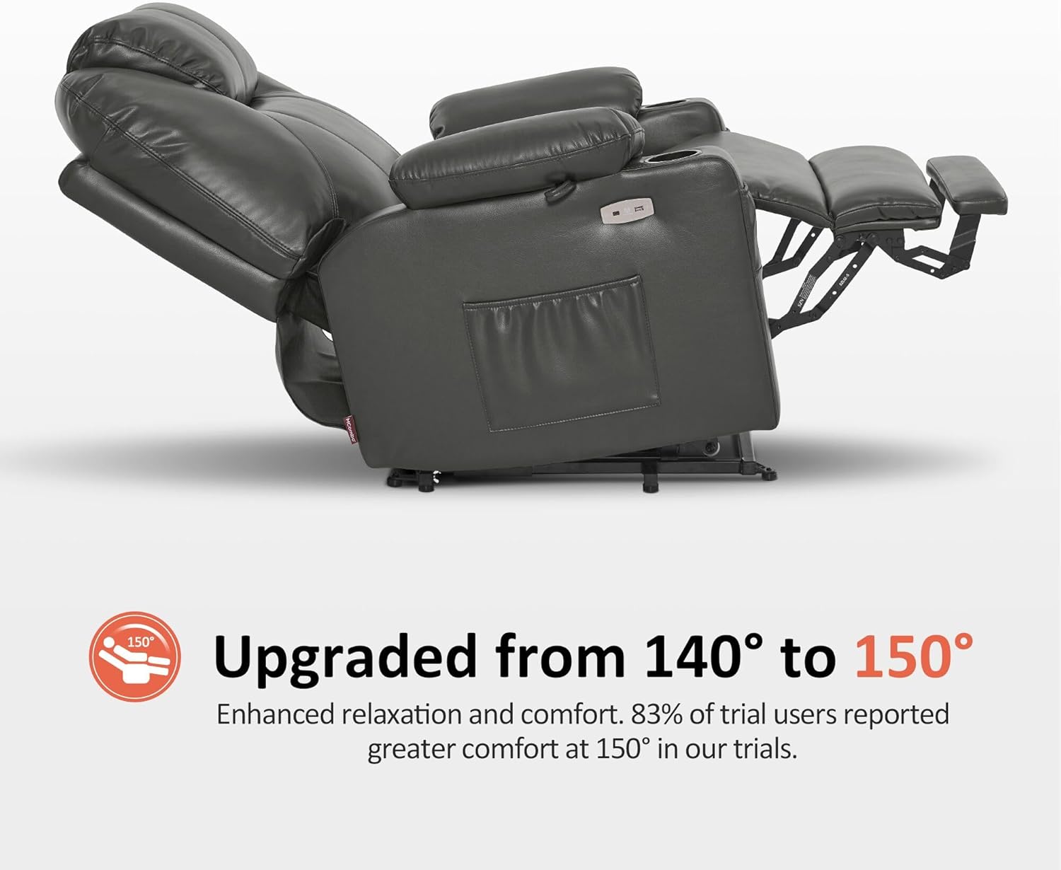 MCombo Electric Power Lift Recliner Massage Heat Chair for Elderly 3 Positions 2 Pockets USB