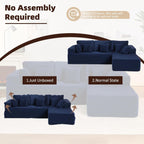 Afuson Boneless Sectional Sofa L Shape Deep Seat Cloud Couch Living Room